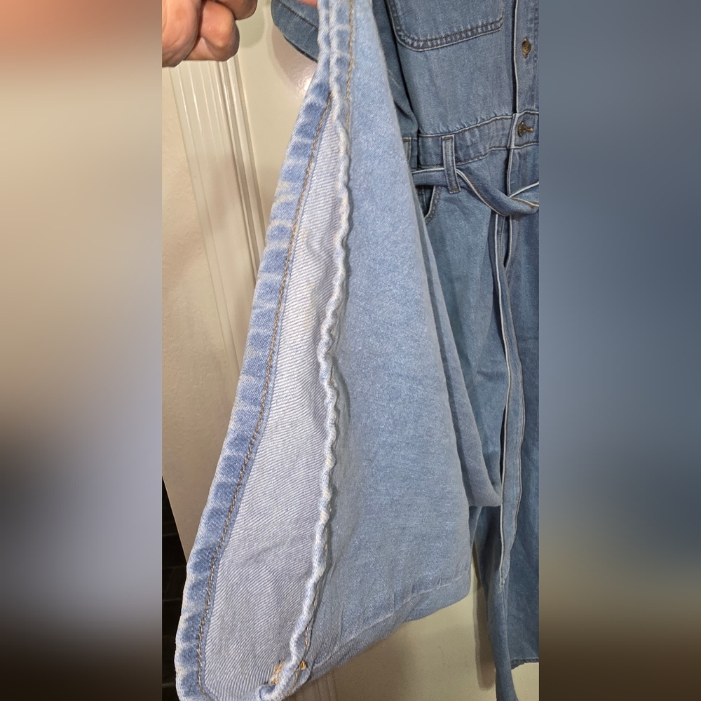 #417 Universal Thread Denim Blue Jumpsuit - Picture 4 of 7